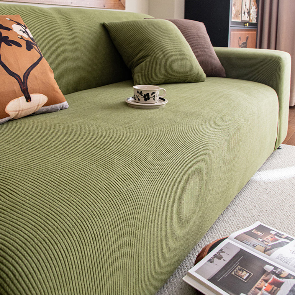 Stretch Corduroy Full Coverage Sofa Slipcover for Everyday Use