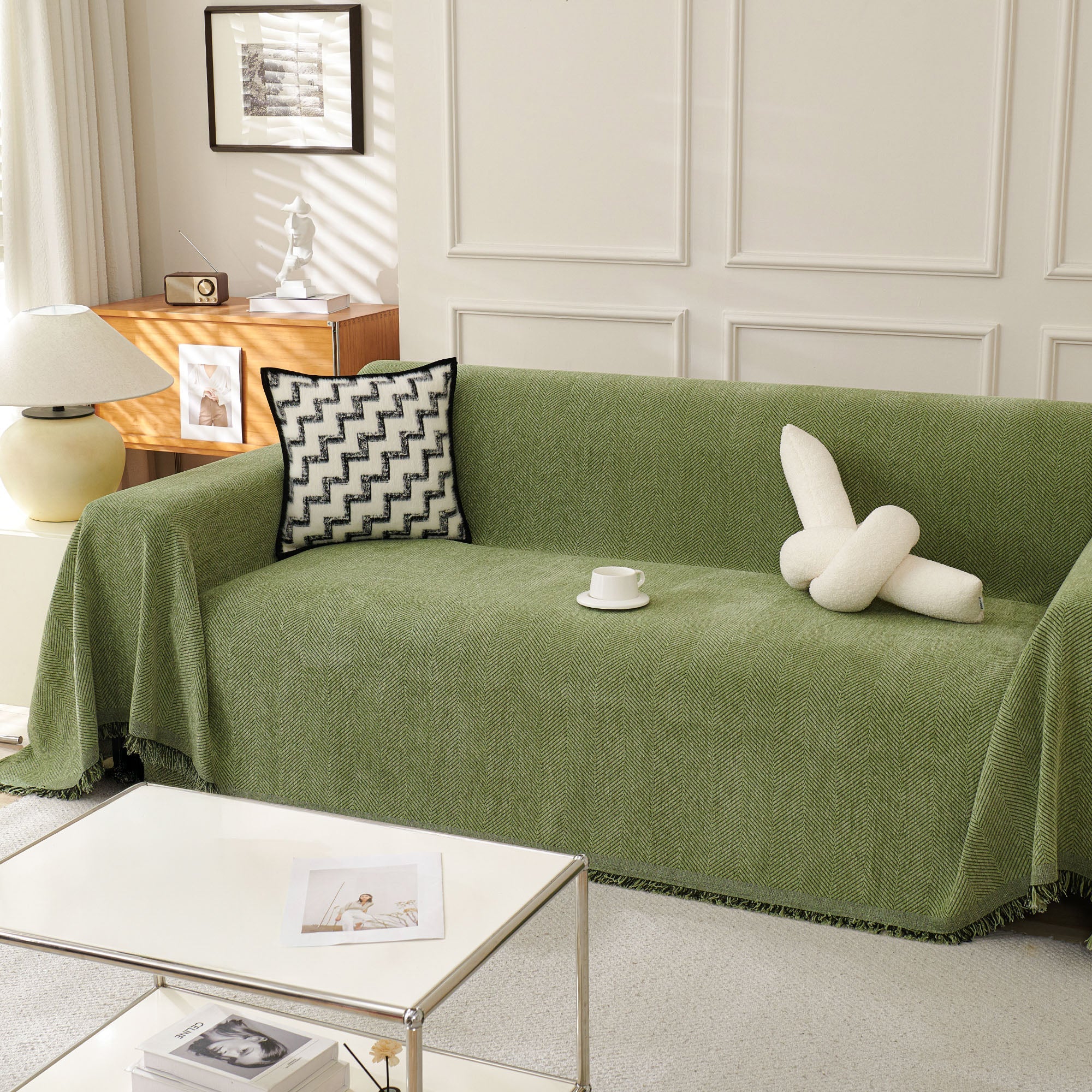 Soft Breathable Herringbone Sofa Cover for Modern Cozy Living