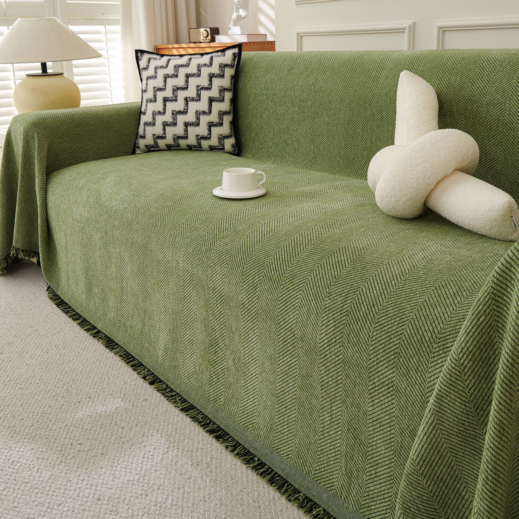 Soft Breathable Herringbone Sofa Cover for Modern Cozy Living