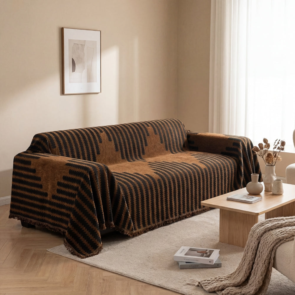 Scratch Resistant Tribal Knit Sofa Cover for Modern Cozy Living
