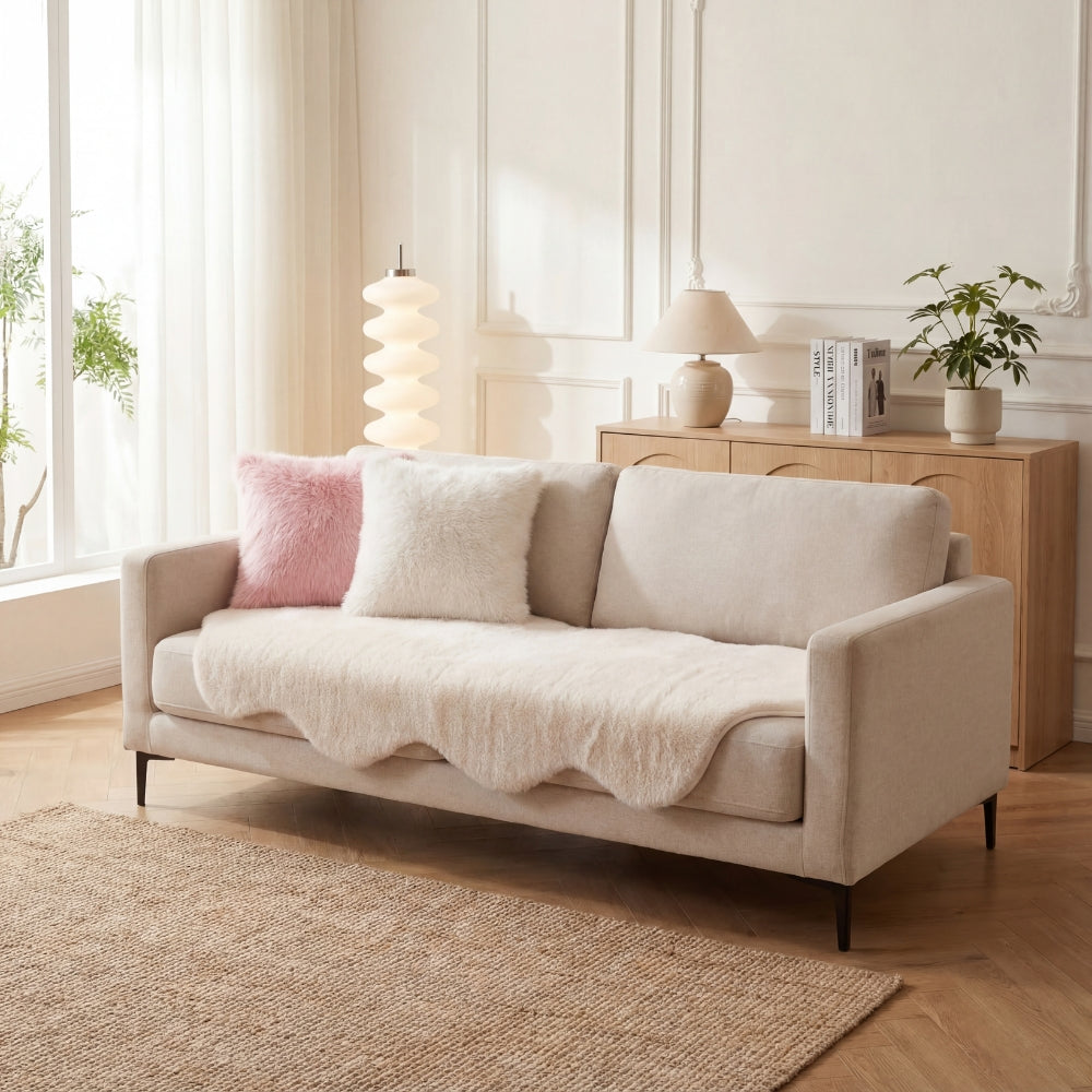 Ultra Soft Scandinavian Fluffy Sofa Cover for Cozy Modern Living