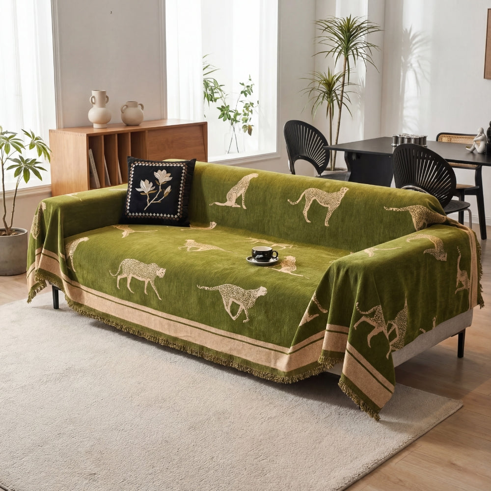 Safari Inspired Anti Pilling Sofa Cover for Bold Modern Living