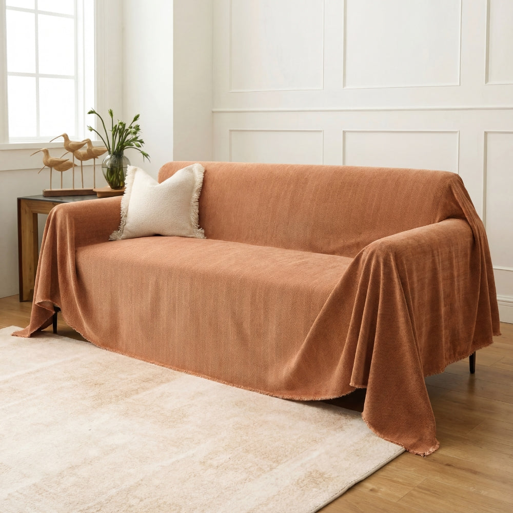 Durable Herringbone Sofa Cover for Modern Pet Friendly Homes