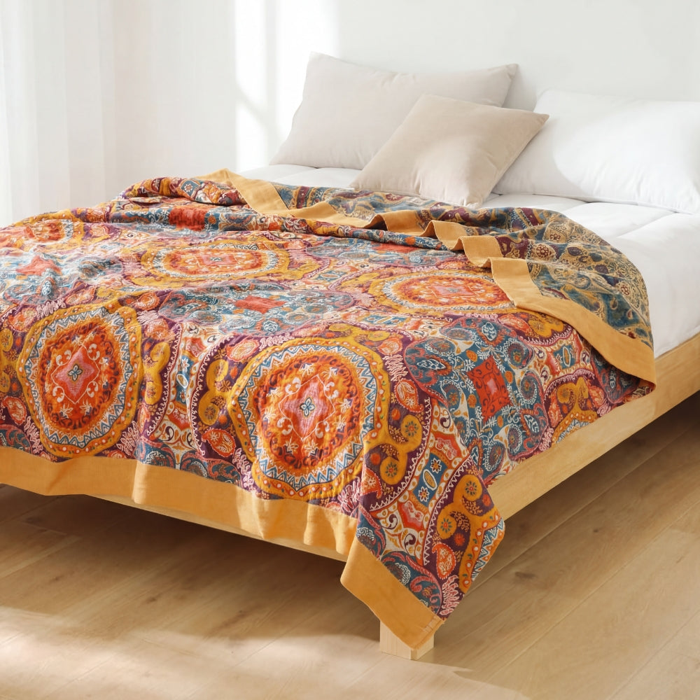 Reversible Cooling Cotton Blanket for Bed or Everyday Sleep