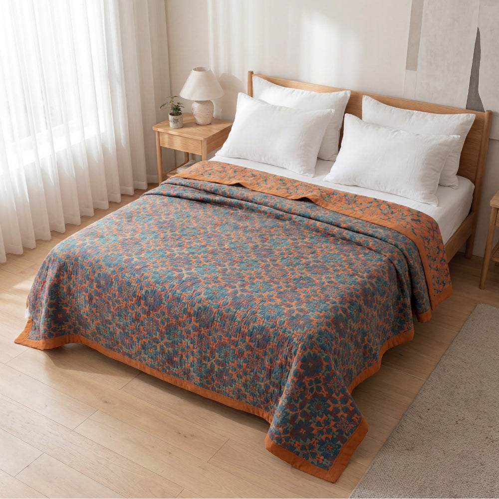 Reversible Six Layer Organic Cotton Quilt for All Seasons