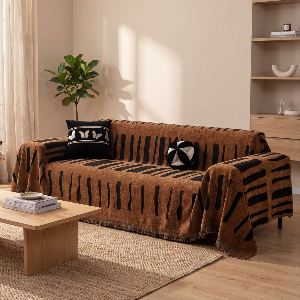 Tribal Geometric Chenille Sofa Cover for Cozy Modern Living