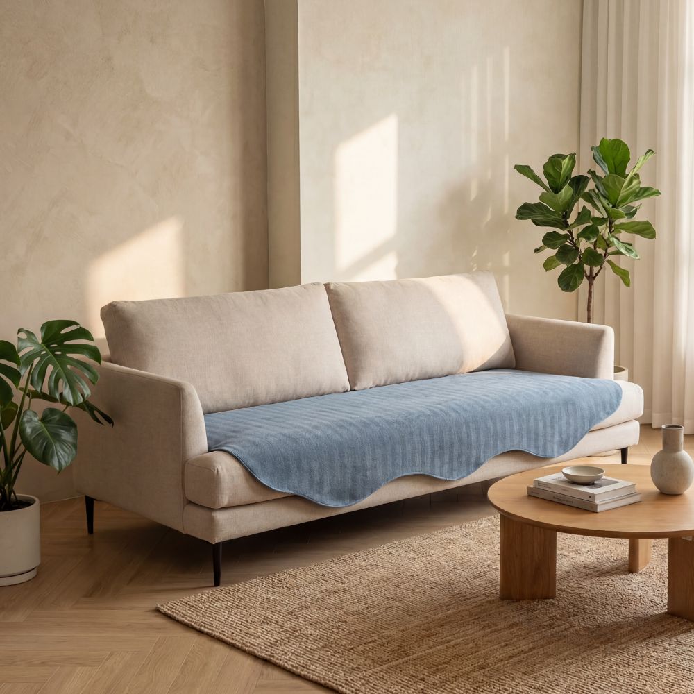 All Season Plain Contour Fit Sofa Cover for Modern Homes