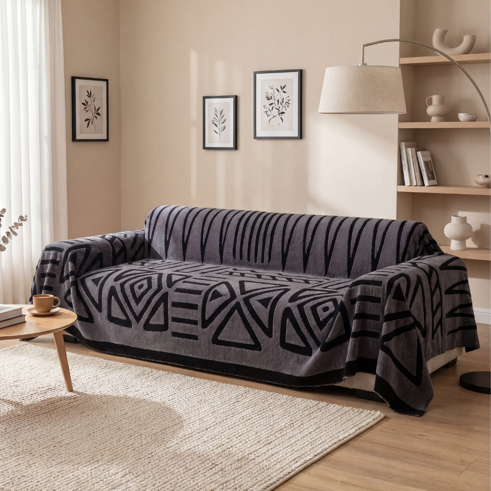 Urban Maze Jacquard Sofa Cover for Modern Living Spaces