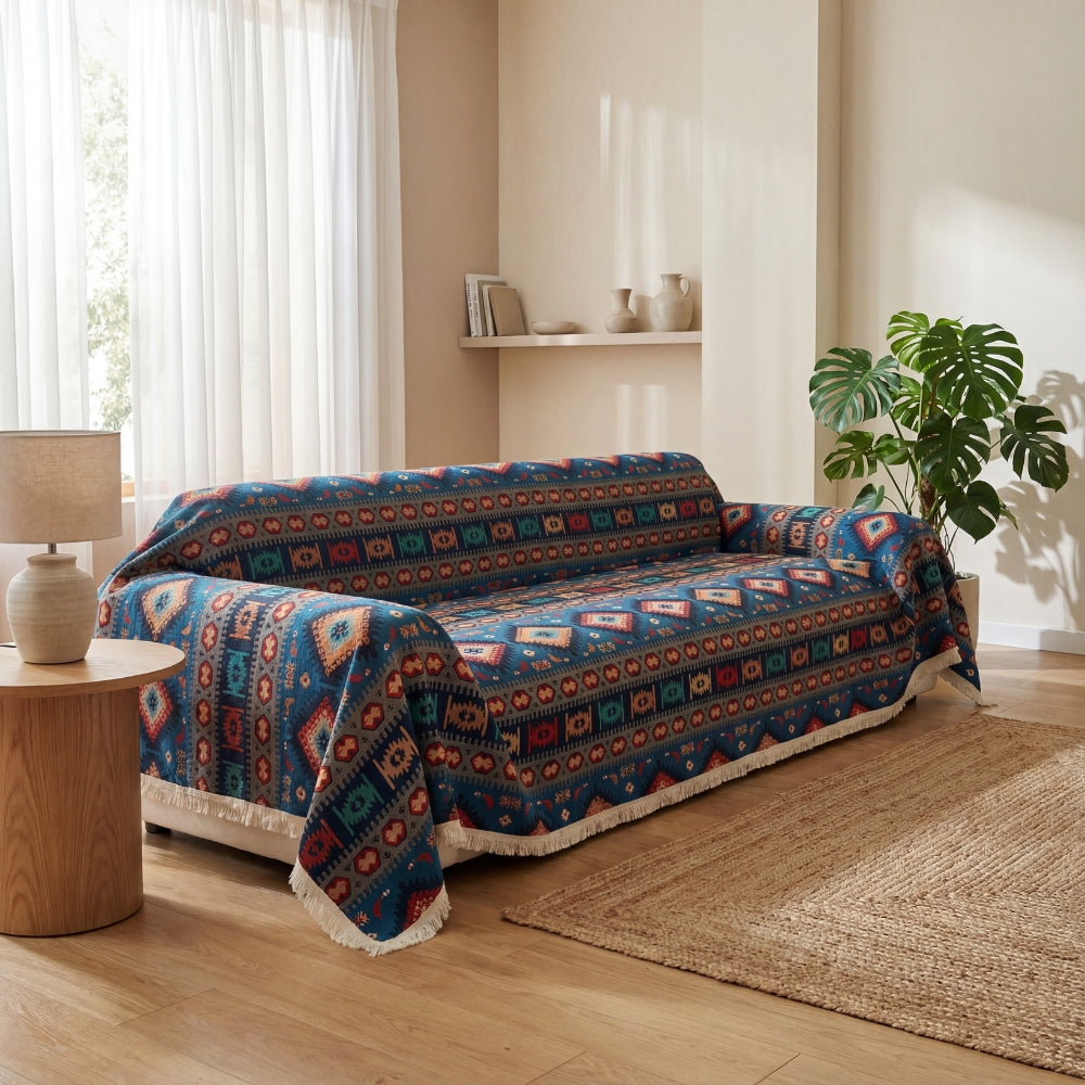Boho Geometric Chenille Sofa Cover for Cozy Living Spaces