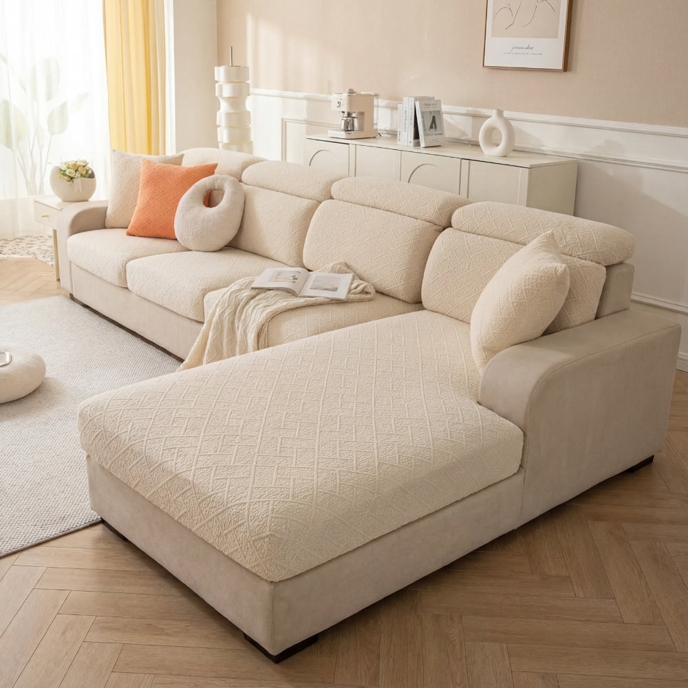 Luxury Diamond Knit Stretch Sofa Cover for Modern Pet Friendly Homes