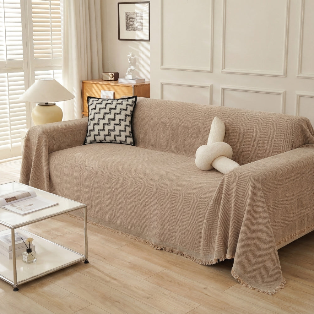 Soft Breathable Herringbone Sofa Cover for Modern Cozy Living