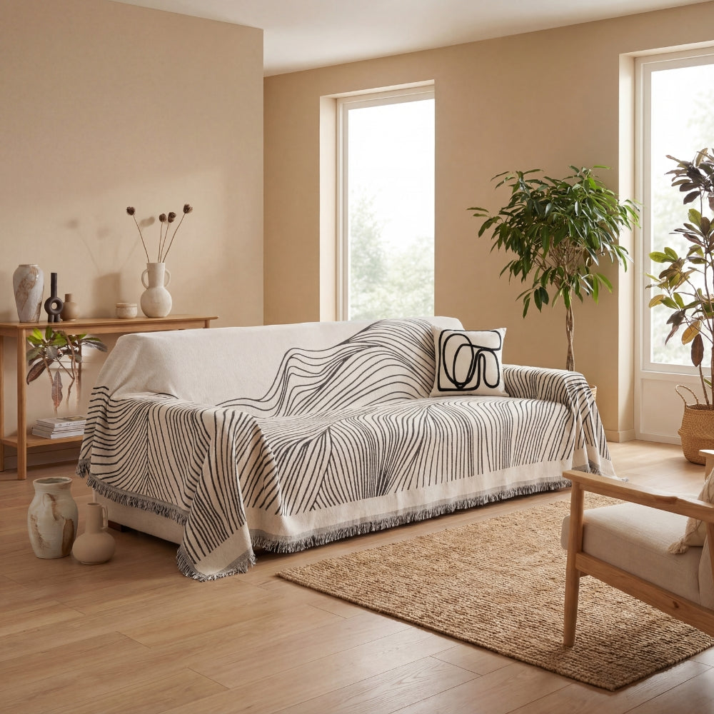 Reversible Jacquard Sofa Cover for Soft Modern Protection