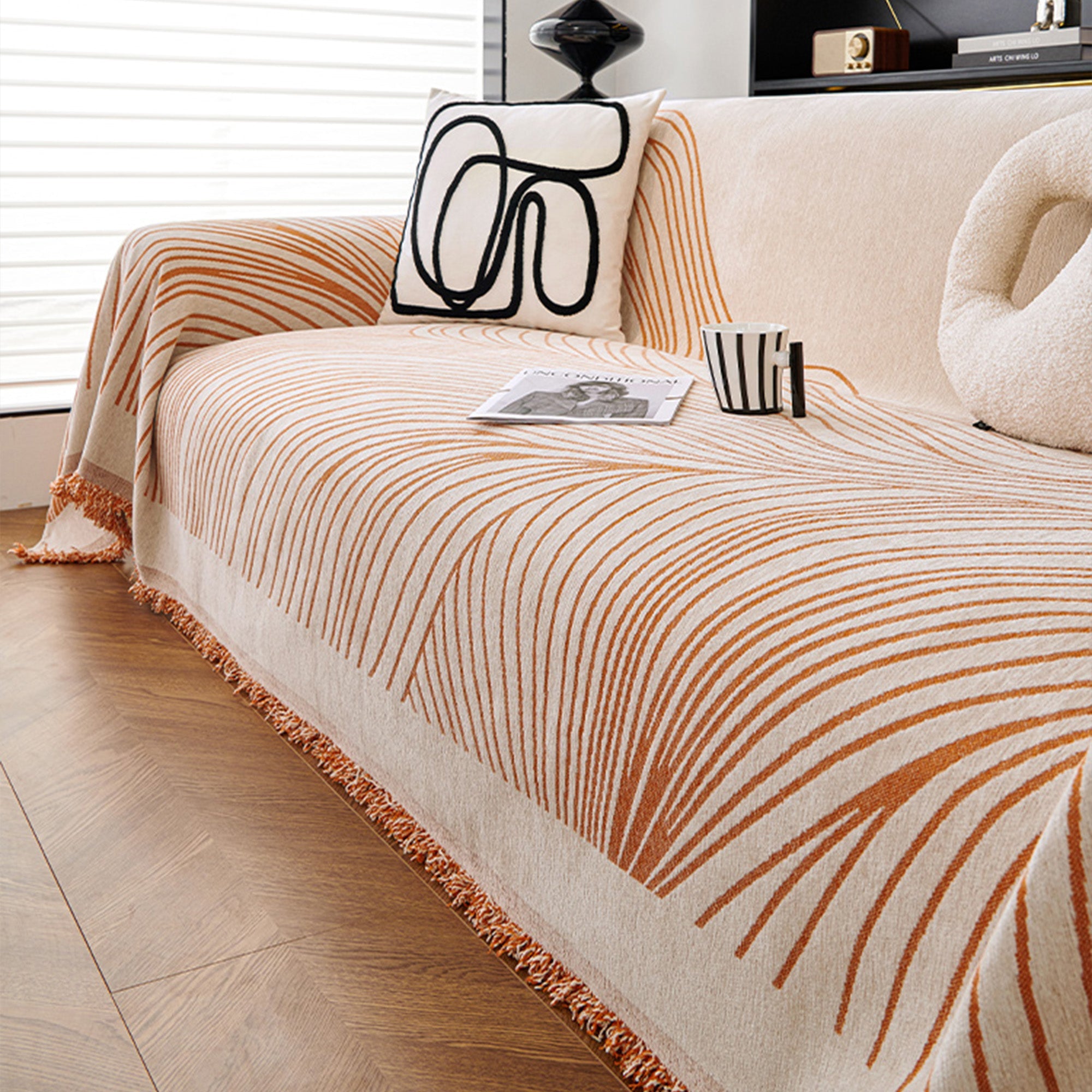 Reversible Jacquard Sofa Cover for Soft Modern Protection