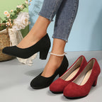 Orthopedic Women's Heels | Black Heels with Cushioned Insole & Stable Heel | Comfortable Footwear for All-Day Wear