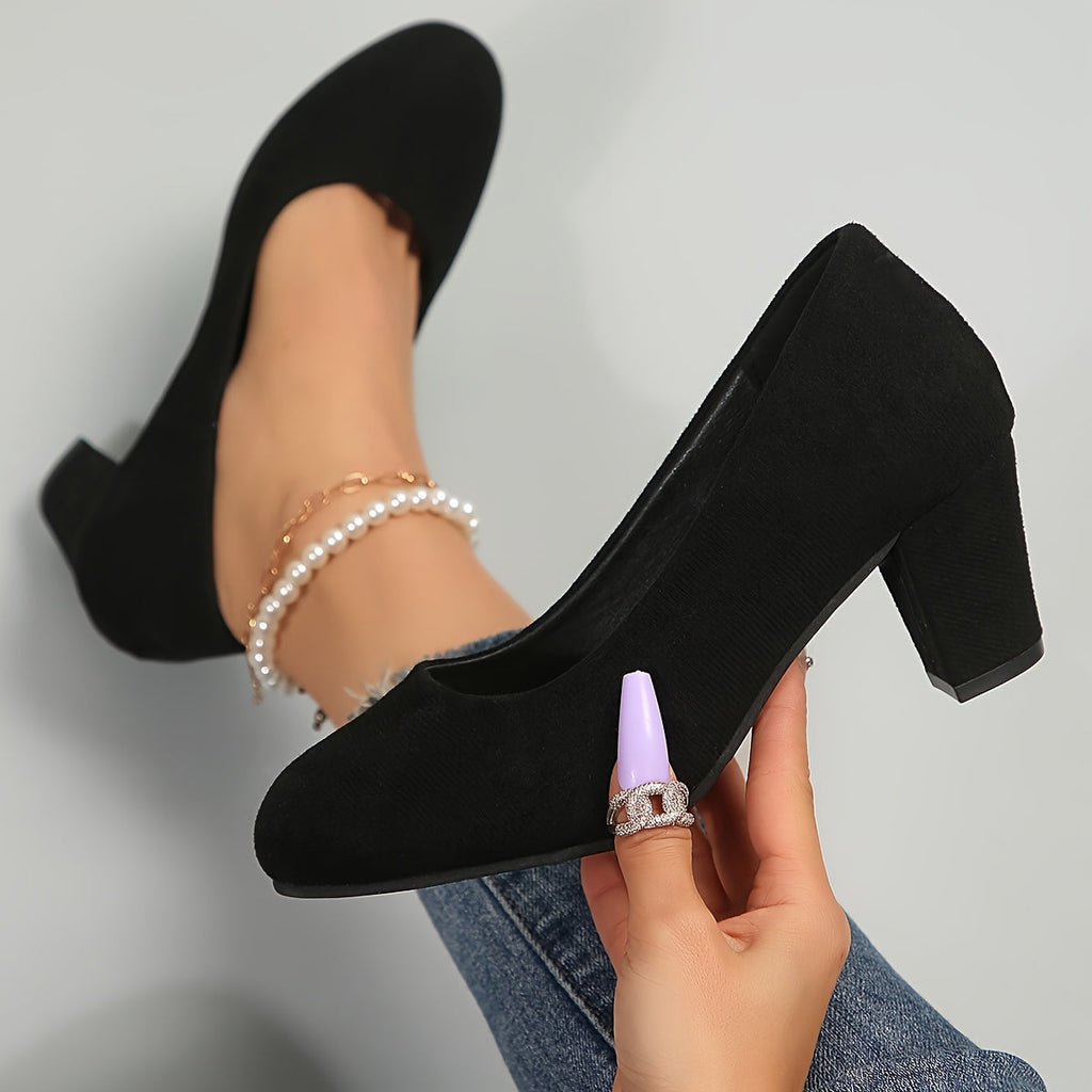 Orthopedic Women's Heels | Black Heels with Cushioned Insole & Stable Heel | Comfortable Footwear for All-Day Wear