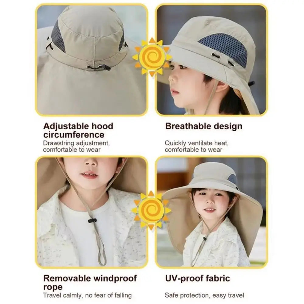 Outdoor Explorer | Adjustable Kids Solar Fan Hat with UPF50+ Protection | Comfortable Cooling for Sunny Adventures