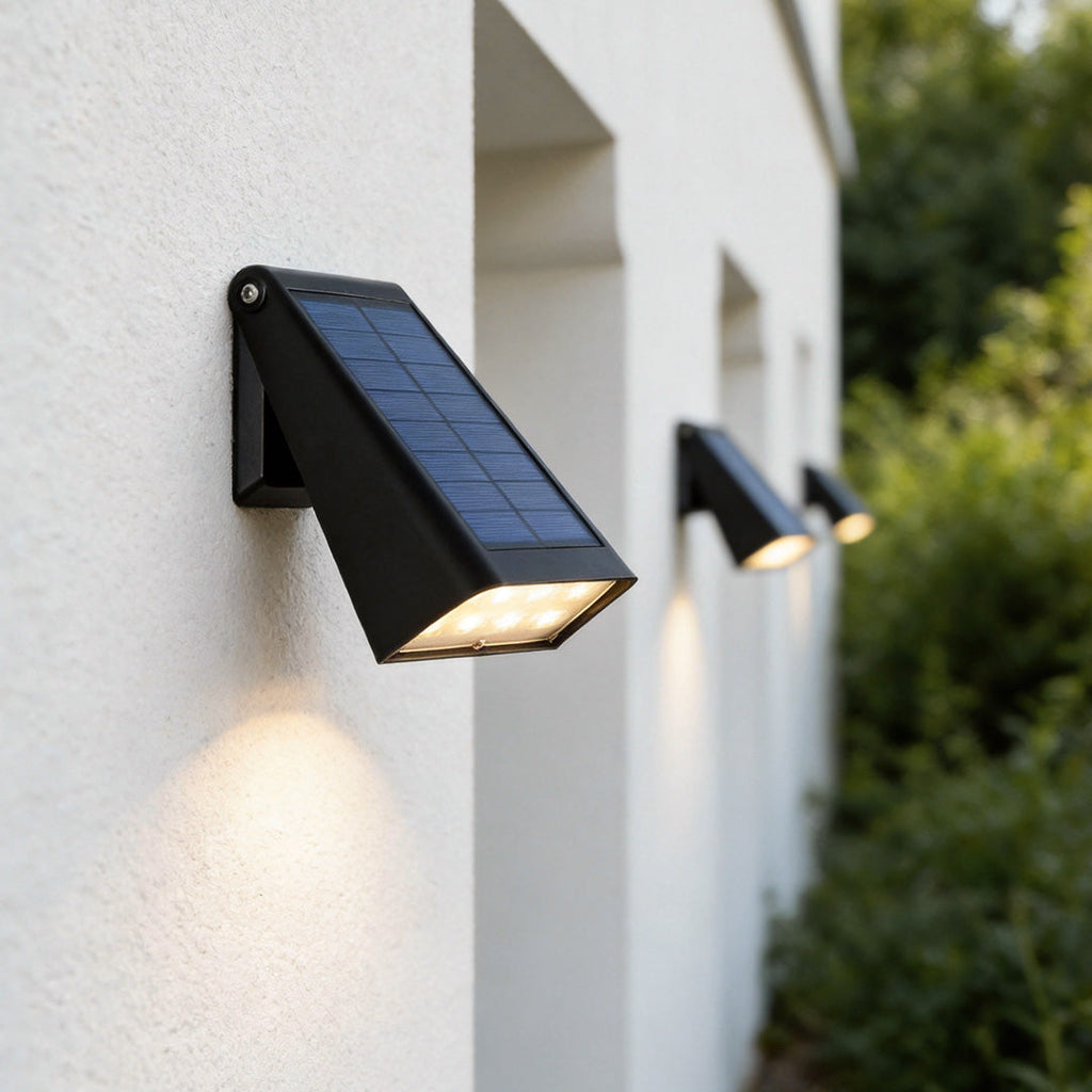 Outdoor Wall Lantern | Solar Outdoor Wall Sconce with 90° Adjustable Panel | IP65 Weatherproof for Safe Illumination