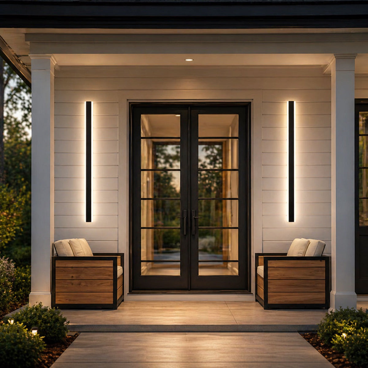 Outdoor Wall Sconce, Dimmable Aluminum LED, IP65 Waterproof, 30 60cm