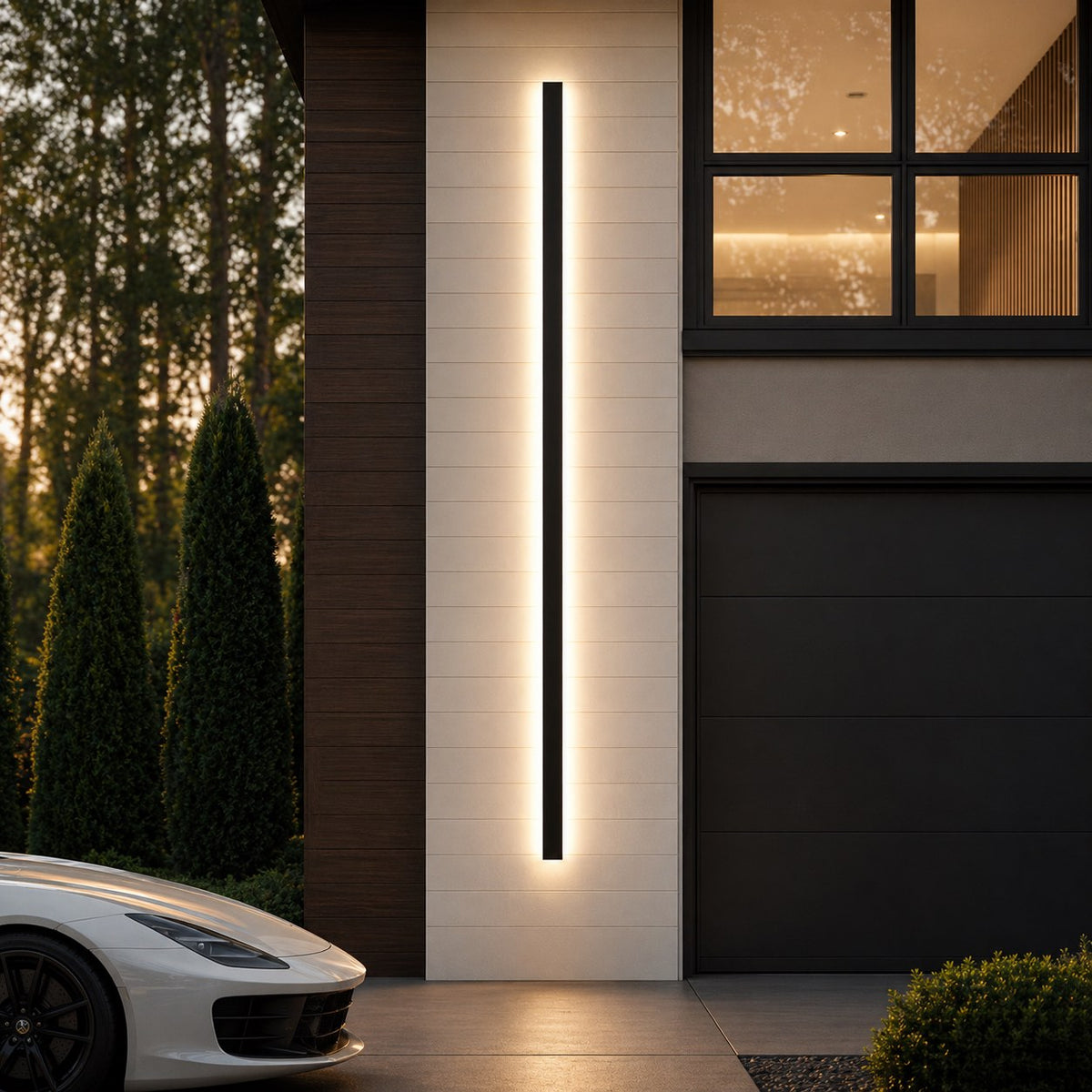 Outdoor Wall Sconce, Dimmable Aluminum LED, IP65 Waterproof, 30 60cm