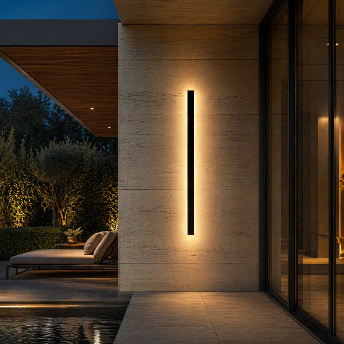 Outdoor Wall Sconce, Dimmable Aluminum LED, IP65 Waterproof, 30 60cm