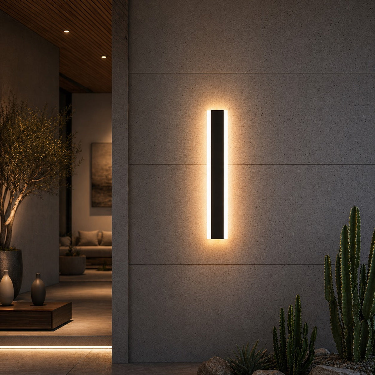 Outdoor Wall Sconce, Dimmable Aluminum LED, IP65 Waterproof, 30 60cm