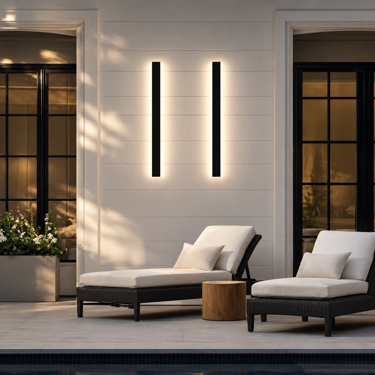 Outdoor Wall Sconce, Dimmable Aluminum LED, IP65 Waterproof, 30 60cm