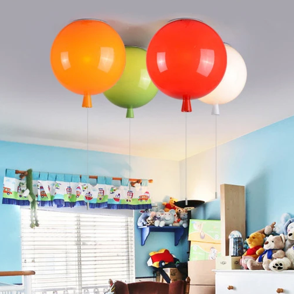 Balloon Ceiling Light, LED, Purple Green, Kids Nursery Room, Dimmable