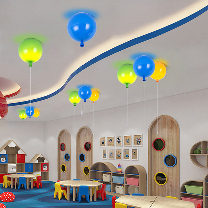 Balloon Ceiling Light, LED, Purple Green, Kids Nursery Room, Dimmable