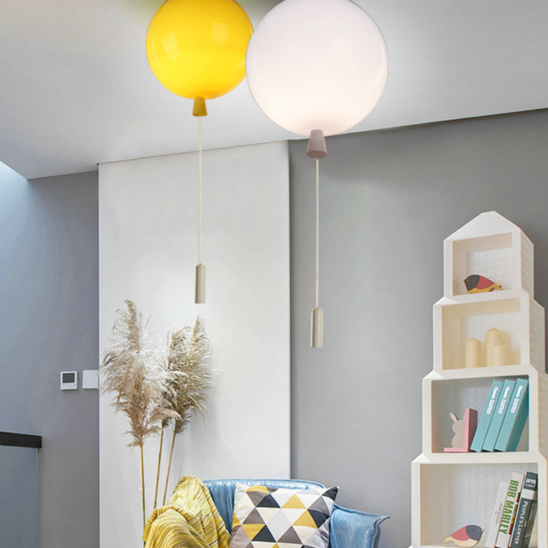 Balloon Ceiling Light, LED, Purple Green, Kids Nursery Room, Dimmable