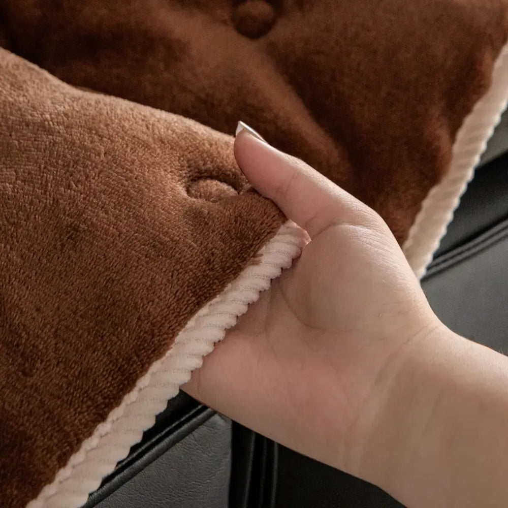 Button Tufted Plush Sofa Cover for Cozy Everyday Comfort