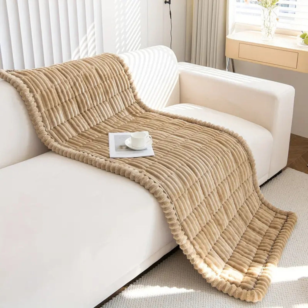 Plush Pleated Edge Sofa Cover for Cozy Everyday Protection
