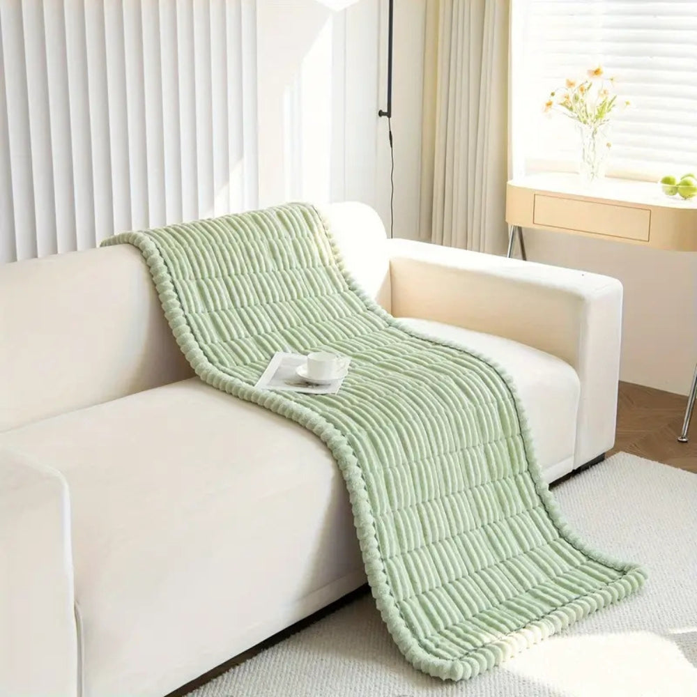 Plush Pleated Edge Sofa Cover for Cozy Everyday Protection
