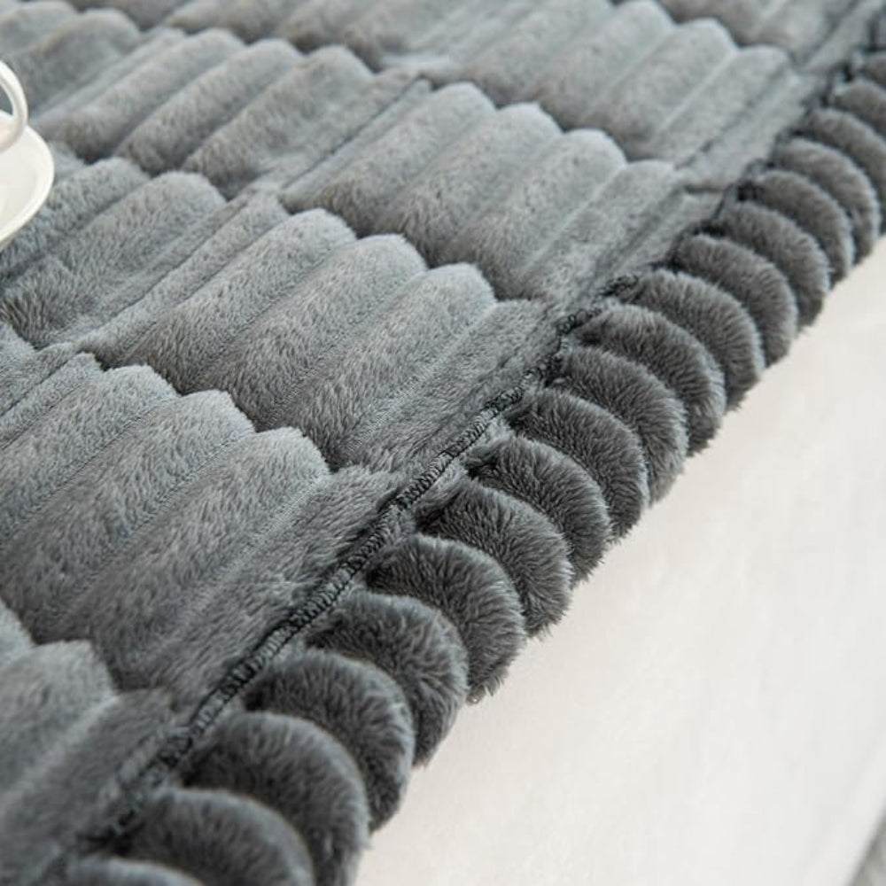 Plush Pleated Edge Sofa Cover for Cozy Everyday Protection