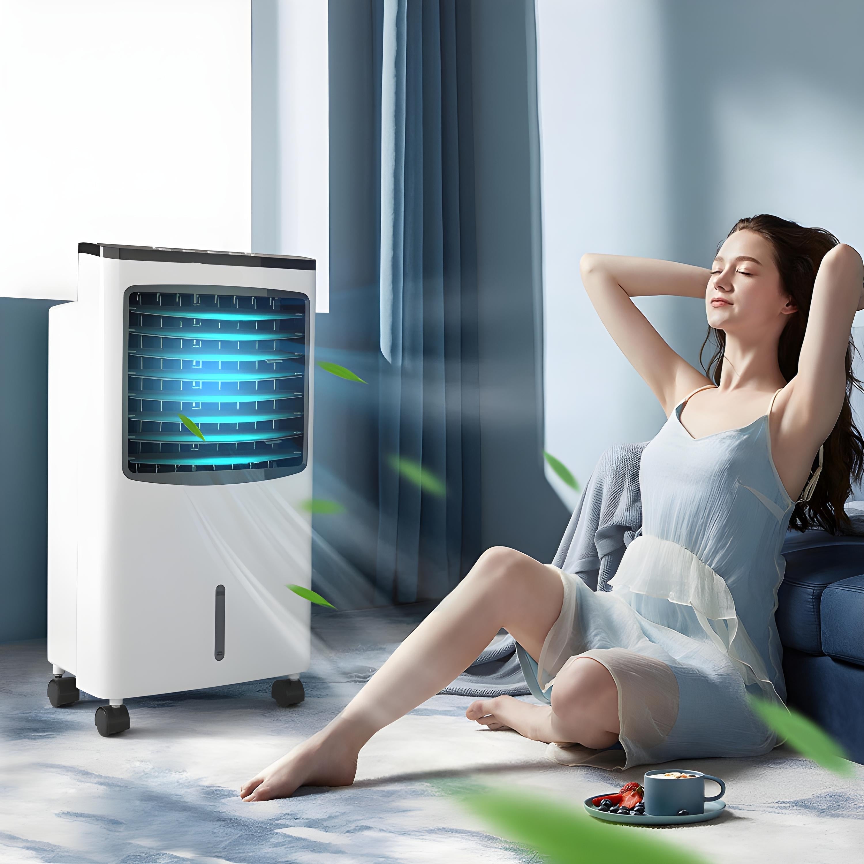 3-in-1 portable evaporative cooler and humidifier with remote