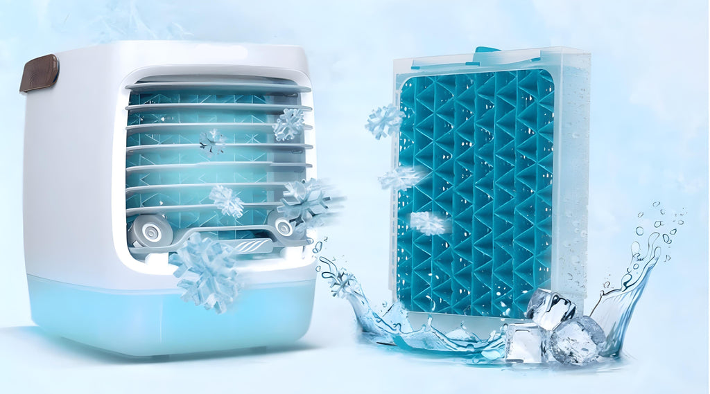 Portable mini evaporative air cooler for hot days