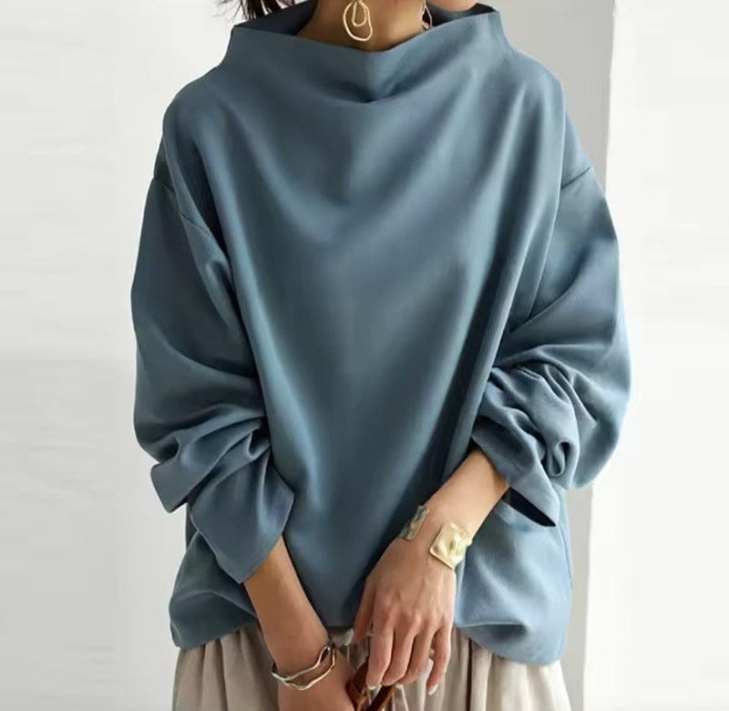 Renli Collection | Women's Top with High Neck Design | Flattering Blouse for Effortless Elegance