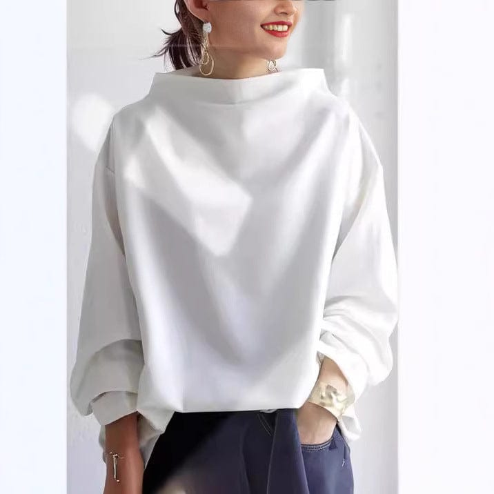 Renli Collection | Women's Top with High Neck Design | Flattering Blouse for Effortless Elegance