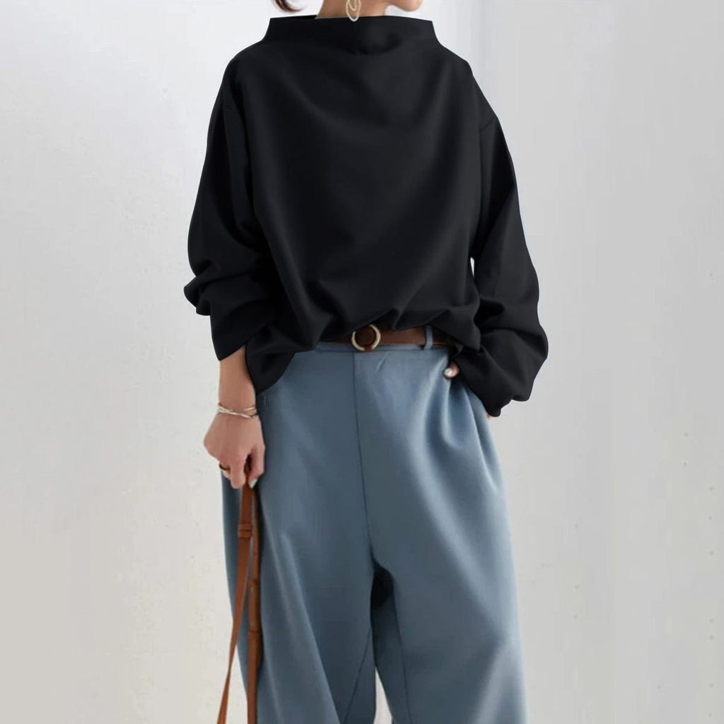 Renli Collection | Women's Top with High Neck Design | Flattering Blouse for Effortless Elegance