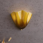 Retro Stained Glass Wall Sconce with Warm LED Light | Vintage Design for Cozy Atmosphere
