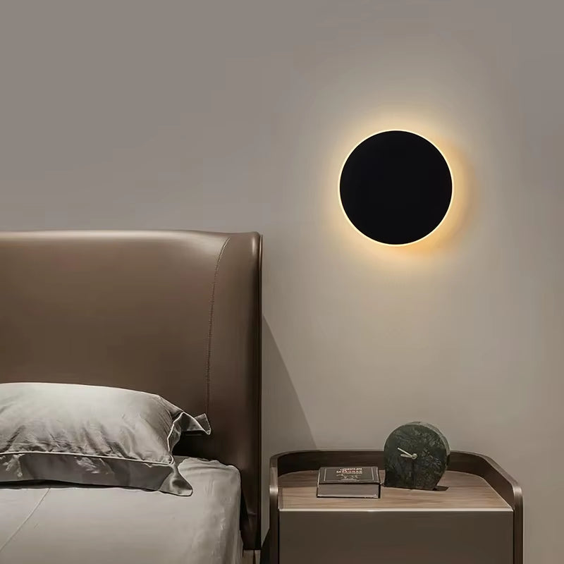 Round Outdoor Wall Sconce, IP65 LED, Stainless Steel, Black White, Porch