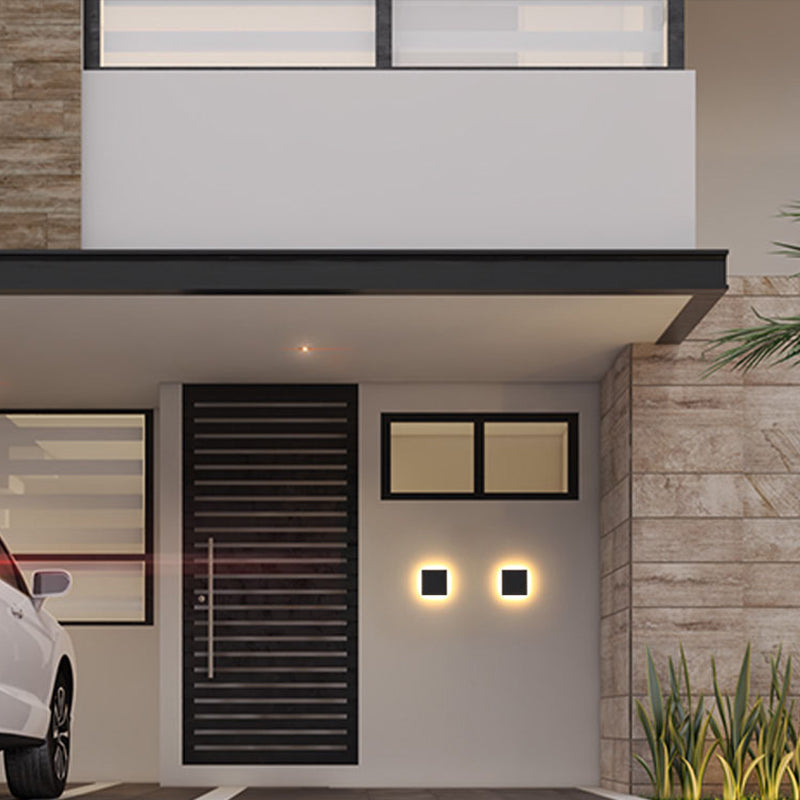 Round Outdoor Wall Sconce, IP65 LED, Stainless Steel, Black White, Porch