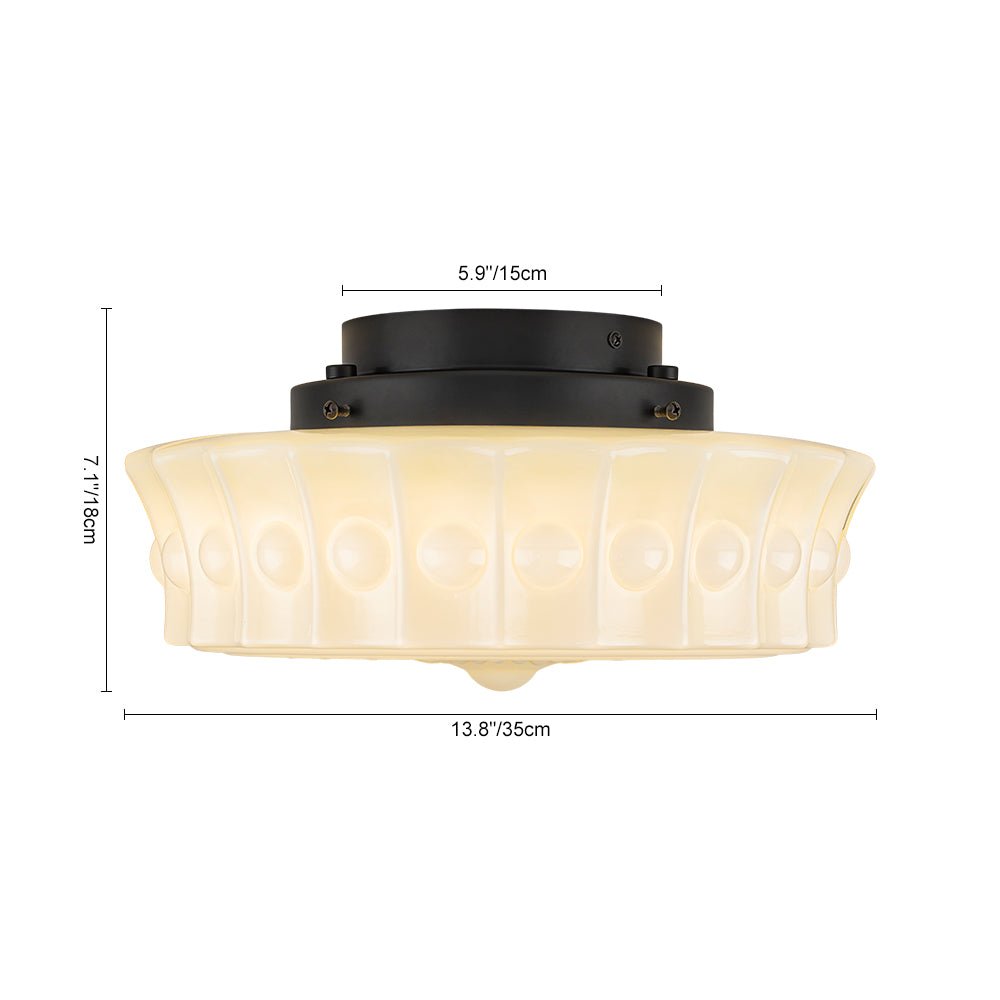 RoyaleGlow | Flush Mount Ceiling Light with Opal Milk Glass Shade | Dimmable 4000K Brightness for Inviting Ambience