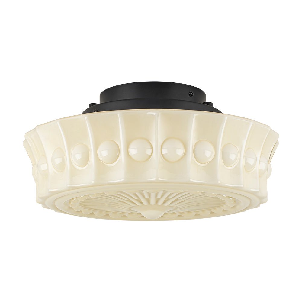 Opal Milk Glass Flush Mount Ceiling Light, Dimmable LED, Art Deco, 4000K