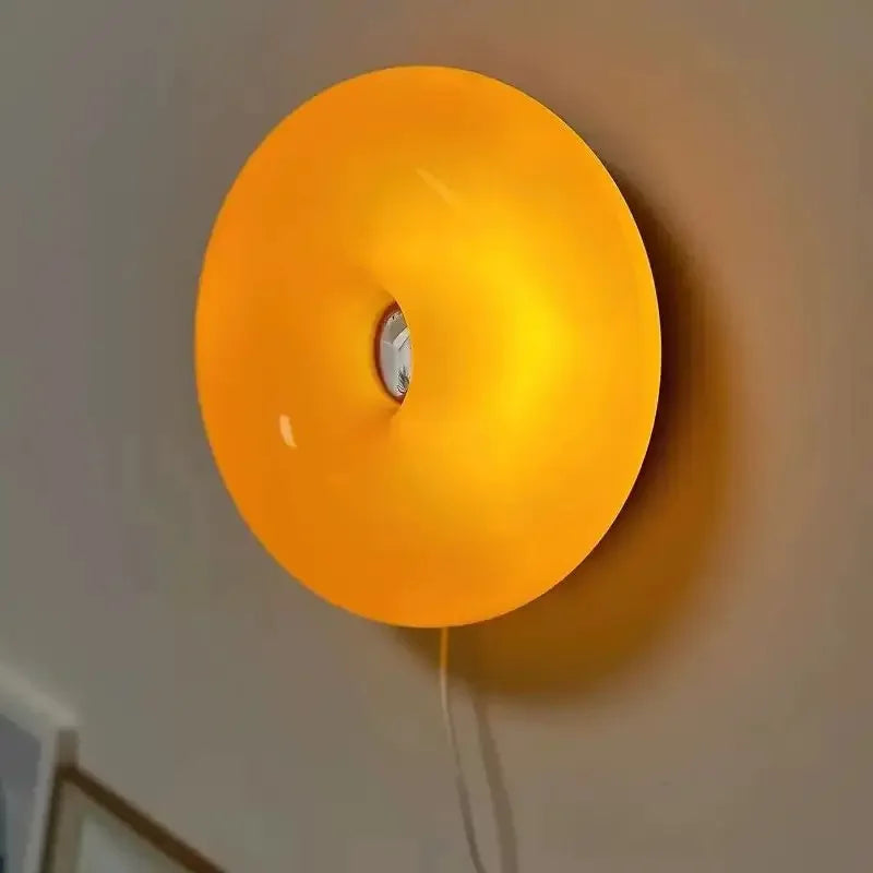 RoyaleGlow | Modern Donut Glass Wall Lamp with Tricolor Dimmable LED | Stylish Sconce for Versatile Home Decor