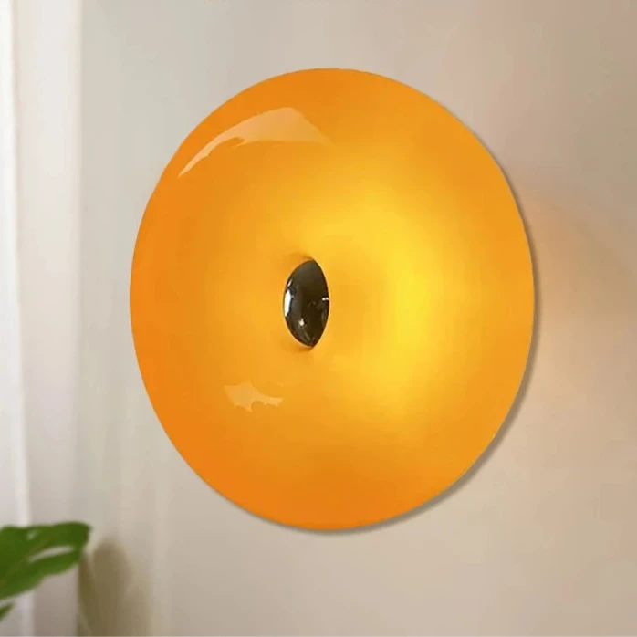 RoyaleGlow | Modern Donut Glass Wall Lamp with Tricolor Dimmable LED | Stylish Sconce for Versatile Home Decor