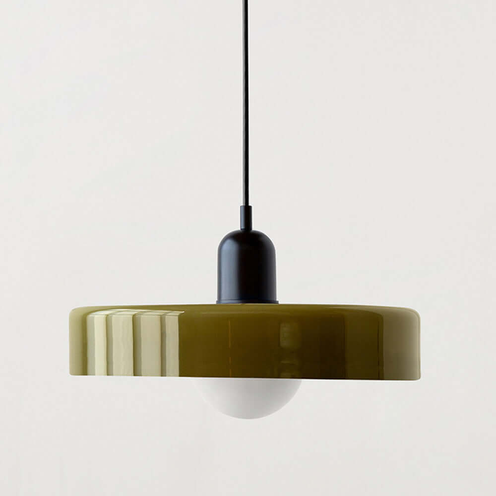 Colored Glass Pendant Light, Bauhaus Geometric, Adjustable, Kitchen Island
