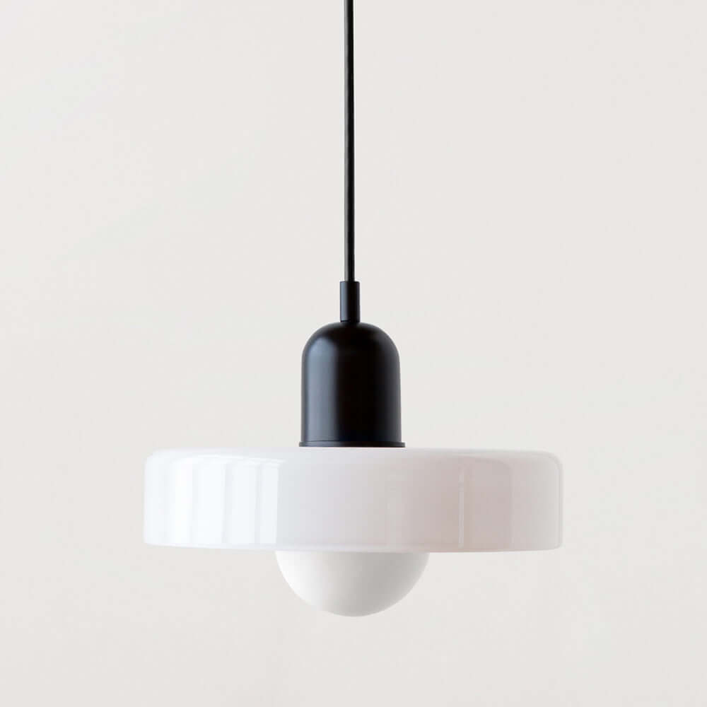 Colored Glass Pendant Light, Bauhaus Geometric, Adjustable, Kitchen Island