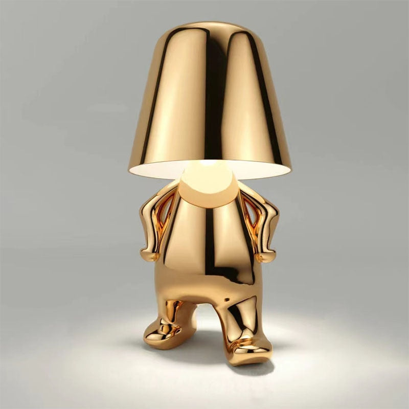 Modern Gold Figure Table Lamp Rechargeable LED Light