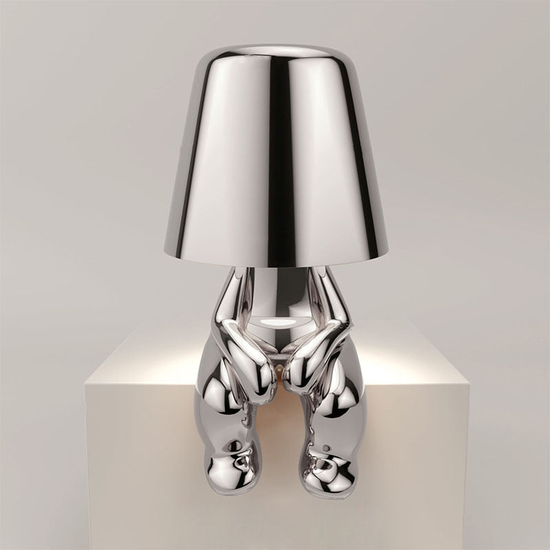 Modern Gold Figure Table Lamp Rechargeable LED Light