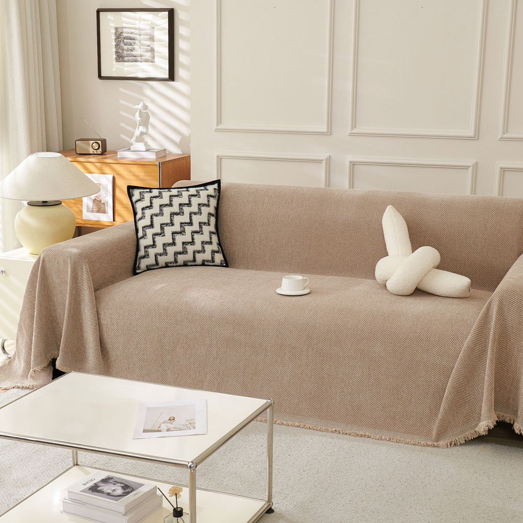Soft Breathable Herringbone Sofa Cover for Modern Cozy Living